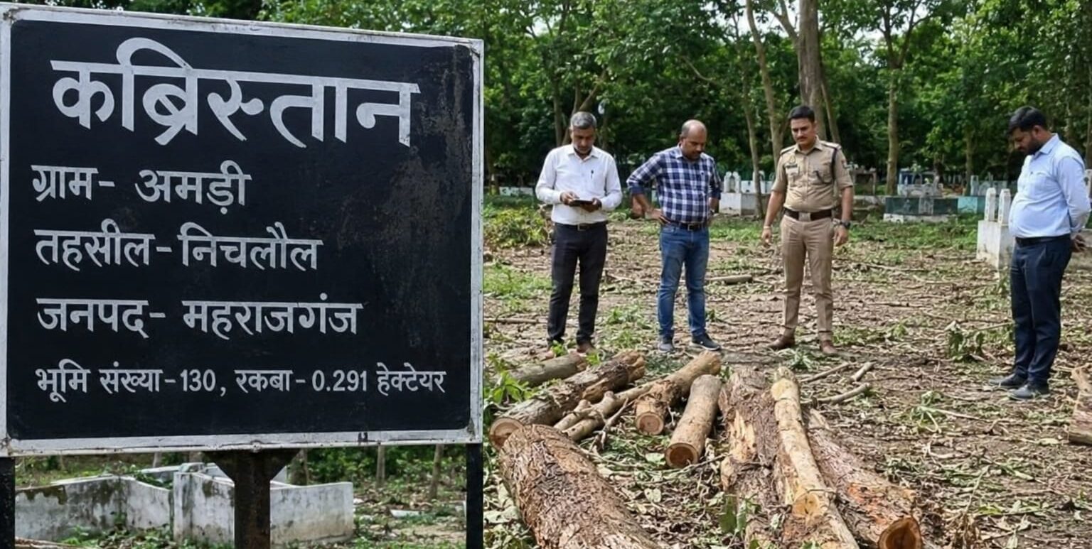 कब्रिस्तान के 6 पेड़ किसने कटवाए? महराजगंज में मामला दर्ज होते ही उठे कई सवाल