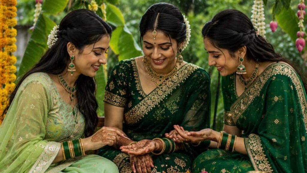 हरियाली तीज का पावन त्योहार सुहागिनों के लिए बेहद खास और उत्साह से भरा होता है। इस खास अवसर पर पारंपरिक परिधान पहनने का अलग ही महत्व है। साल 2026 में पारंपरिक लुक के साथ-साथ मॉडर्न टच देने वाले साड़ी स्टाइल महिलाओं की पहली पसंद बने हुए हैं। कॉटन से लेकर साटन तक, कई बेहतरीन फैब्रिक इस तीज पर ट्रेंड में हैं। (Img- Pinterest)