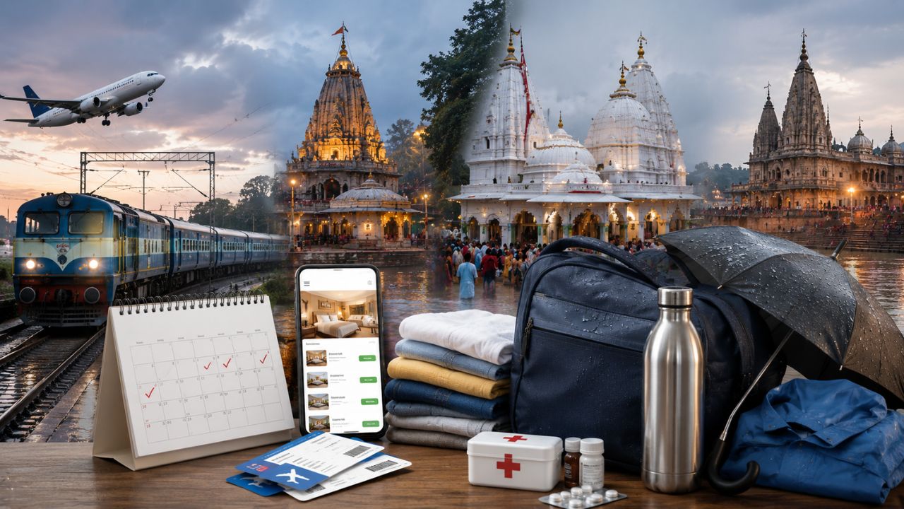 सावन के दौरान इन धार्मिक स्थलों पर होटल, धर्मशालाएं और ट्रेन-फ्लाइट की टिकटें तेज़ी से बुक हो जाती हैं। इसलिए अपनी यात्रा से काफी समय पहले ठहरने और यातायात का इंतजाम कर लें। मानसून को ध्यान में रखते हुए छाता, रेनकोट, अतिरिक्त कपड़े और वाटरप्रूफ बैग साथ रखना न भूलें। यदि आपके साथ वरिष्ठ नागरिक या छोटे बच्चे यात्रा कर रहे हों, तो उनके आराम और स्वास्थ्य को प्राथमिकता देते हुए यात्रा का शेड्यूल थोड़ा लचीला रखें। (Img- AI)