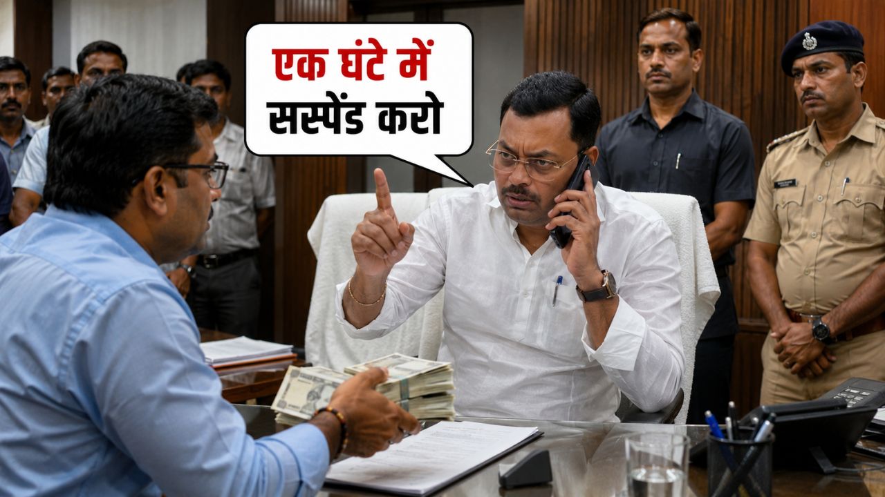 ‘1 घंटे में सस्पेंड करो, नहीं तो तुम पर…’, मंत्री जी के सामने मांगी घूस, फिर हुआ कुछ ऐसा कि मच गया हड़कंप