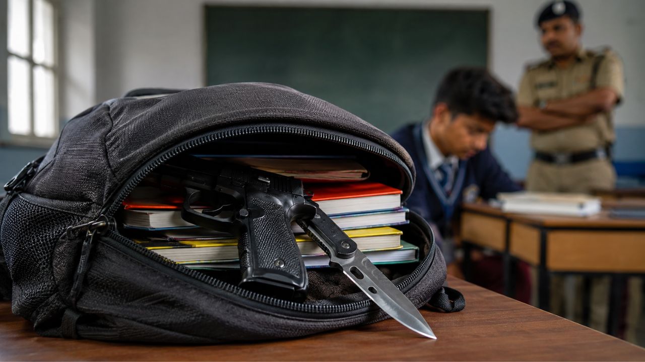 क्लासरूम है या हथियारों का अड्डा? फरीदाबाद के सरकारी स्कूल में छात्र के बैग से निकली एयर गन और चाकू, देख पुलिसवालों के भी उड़े होश