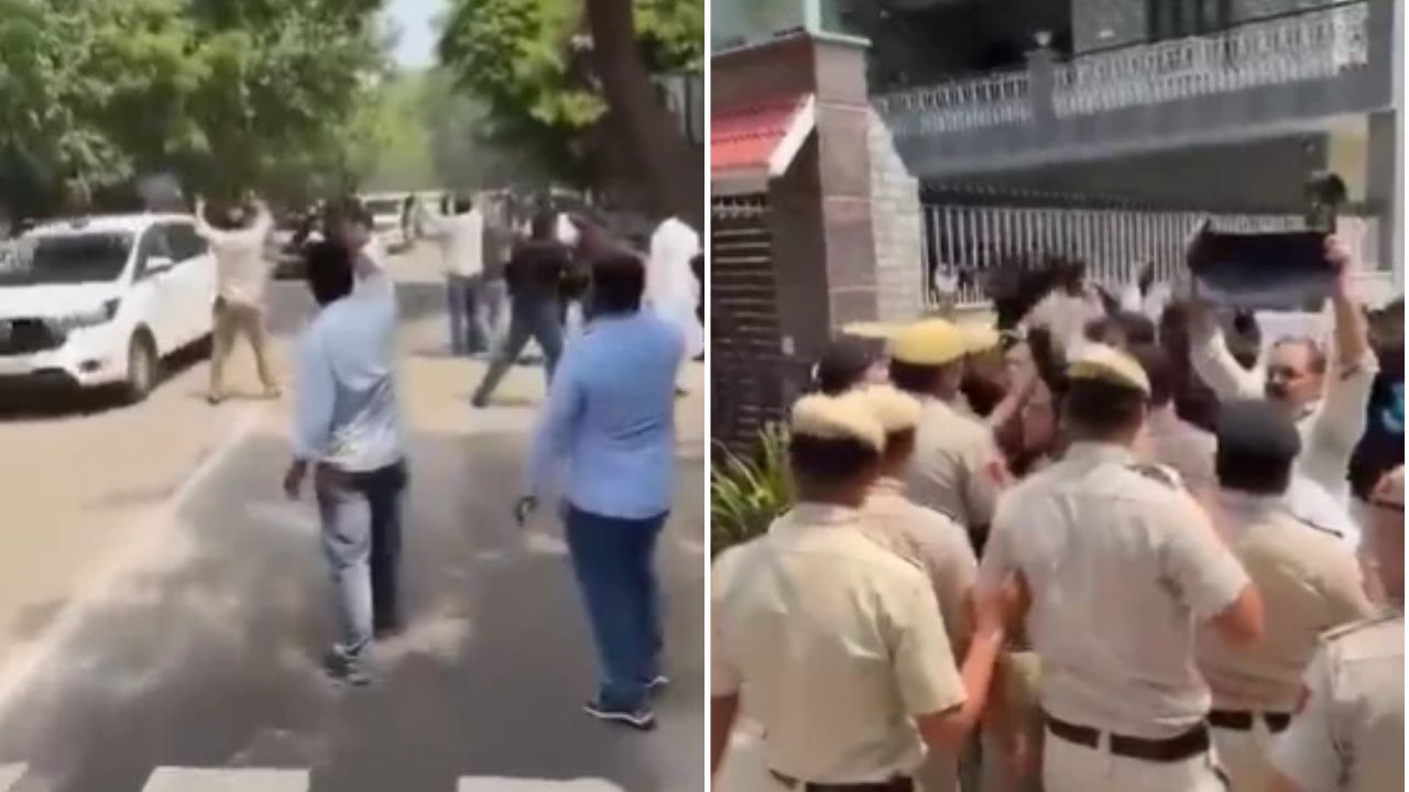 गुरुग्राम में CM के काफिले को दिखाए काले झंडे, सुरक्षा में बड़ी चूक पर SHO समेत 10 पुलिसकर्मी सस्पेंड