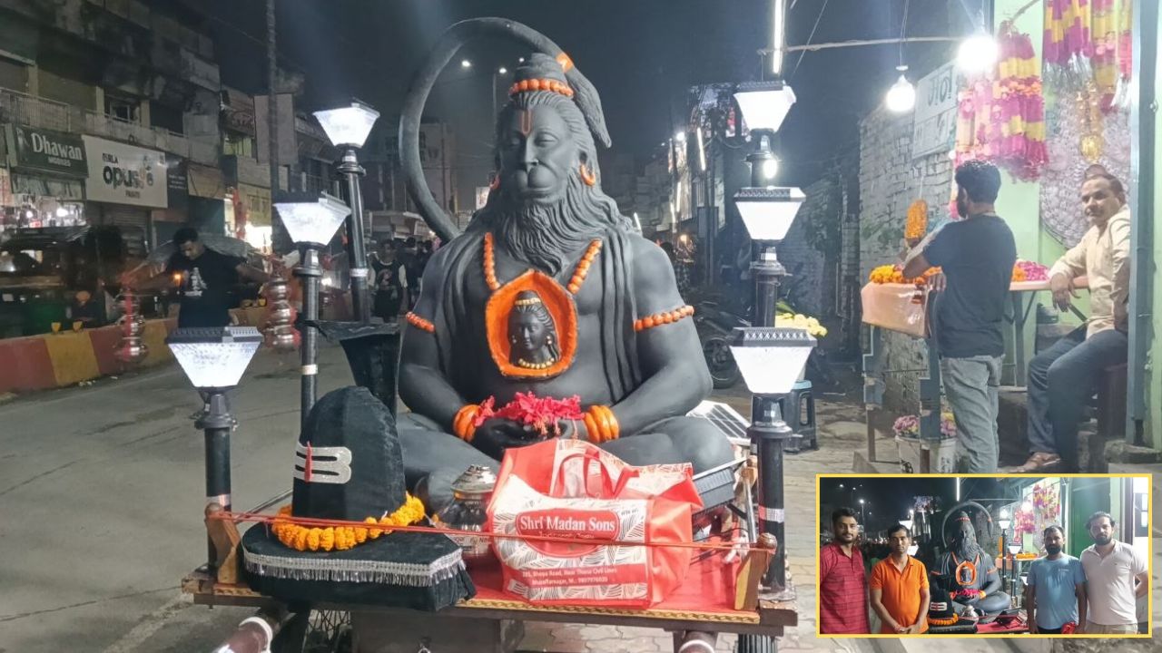 दिल्ली पुलिस के जवान ने बनाई भैंसा गाड़ी की तर्ज पर अनोखी कांवड़, देखते रह गए लोग