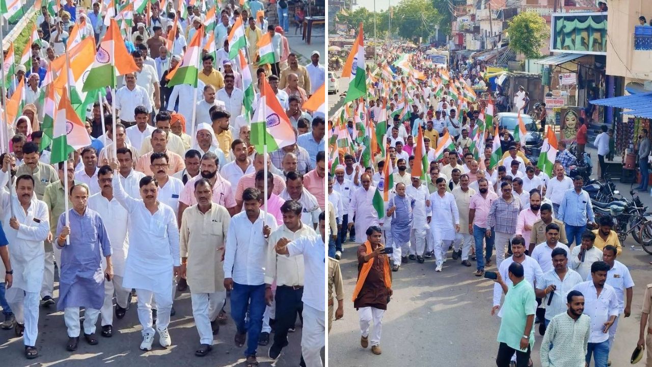 Maharajganj में उठी देशभक्ति की गूंज, 108 फीट लंबे तिरंगे के साथ कोल्हुई में निकली भव्य यात्रा