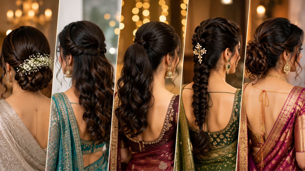 Saree Hairstyle Tips: साड़ी पर बनाएं ये 4 ग्लैमरस हेयरस्टाइल्स, पार्टी में हर कोई देखता रह जाएगा आपका लुक