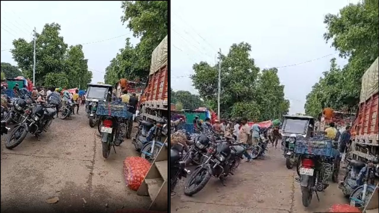 Sultanpur: सब्जी-फल खरीदने निकले तो फंस जाएंगे जाम में! अमहट मंडी की ये तस्वीरें खोल रही व्यवस्था की पोल