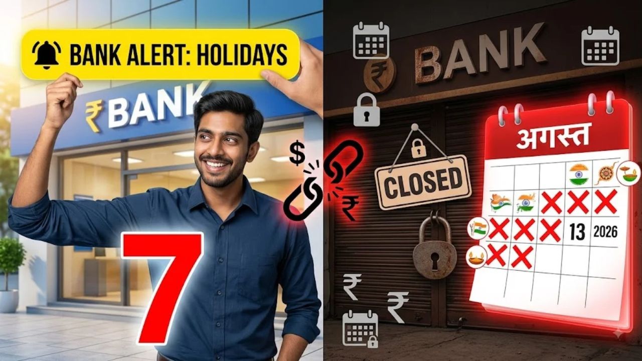 Bank Holidays 2026: अगस्त खत्म होने से पहले इतने दिन बंद रहेंगे बैंक, जल्दी चेक करें कहीं आपका काम न अटक जाए