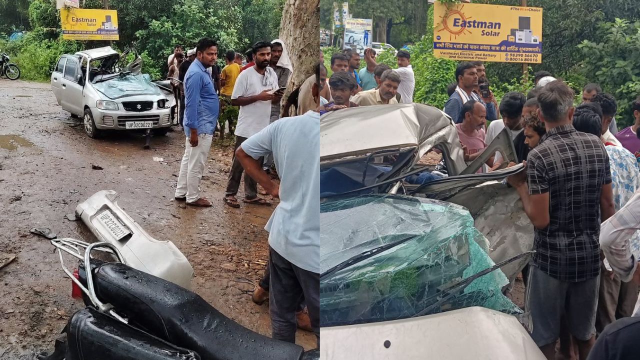 तेज बारिश में पलभर में उजड़ गया परिवार, आमने-सामने भिड़े डंपर और कार; बाराबंकी में दर्दनाक हादसा