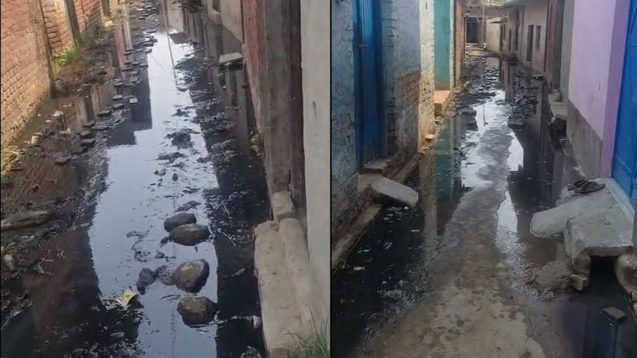 Budaun: विकास के दावे फेल, कीचड़ और नाली के गंदे पानी से गुजर रहे स्कूली बच्चे