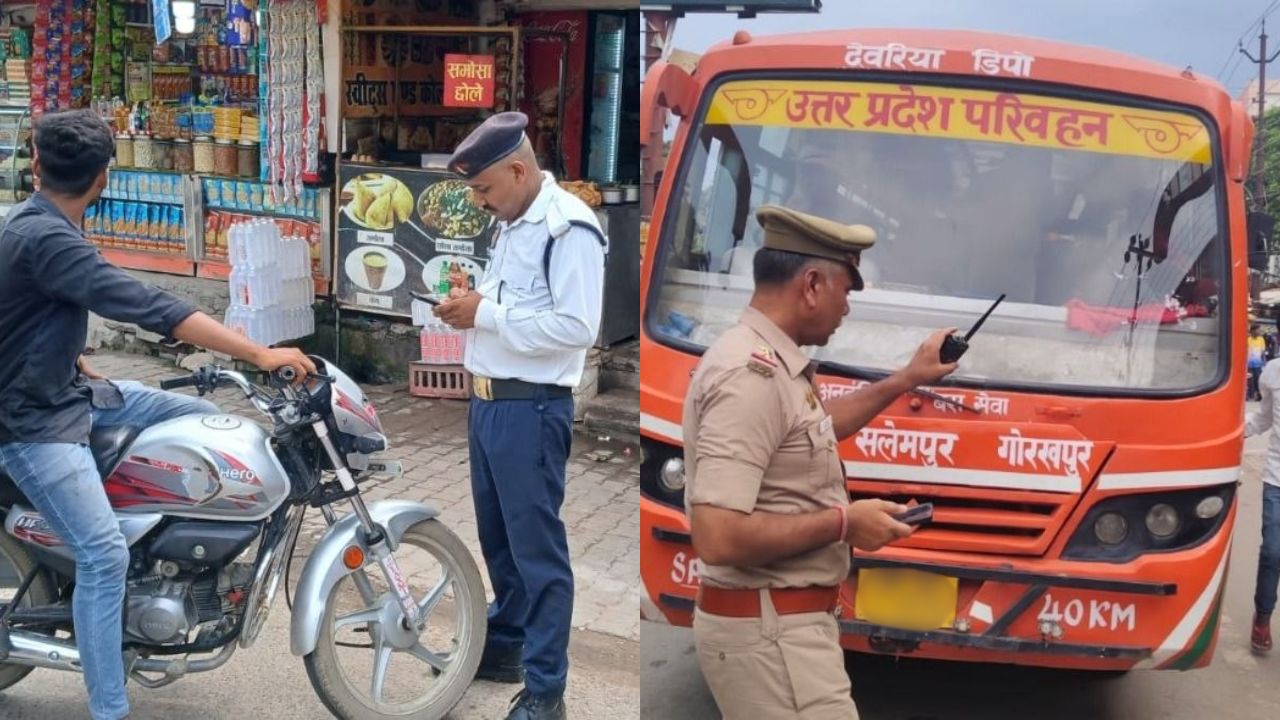 अब नियम तोड़े तो बचना मुश्किल… देवरिया की सड़कों पर उतरी ट्रैफिक पुलिस, कार्रवाई से मचा हड़कंप