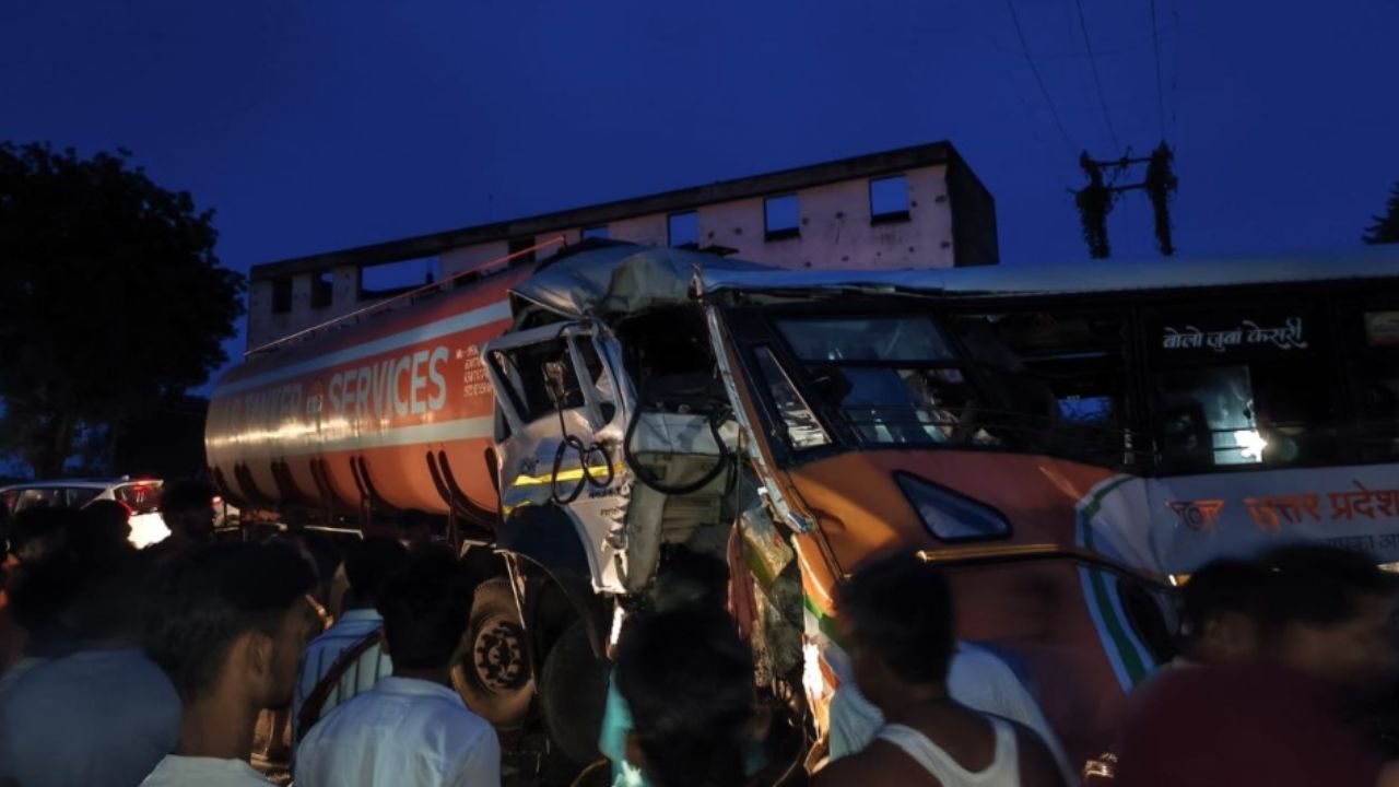एनएच-34 पर चीख-पुकार… बस और टैंकर की भिड़ंत में दो चालकों की मौत, कई यात्री गंभीर