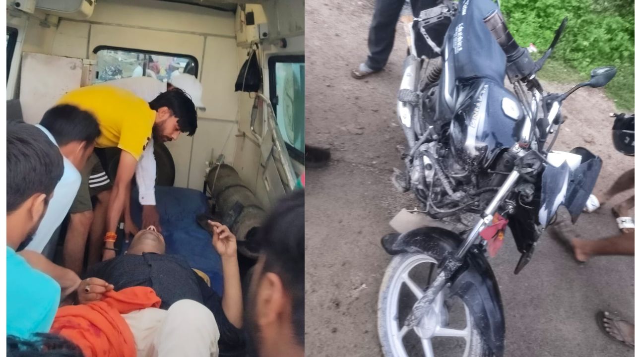 सड़क पर फैली मिट्टी बनी जानलेवा, पलभर में ट्रक की चपेट में आया बाइक सवार, गंभीर