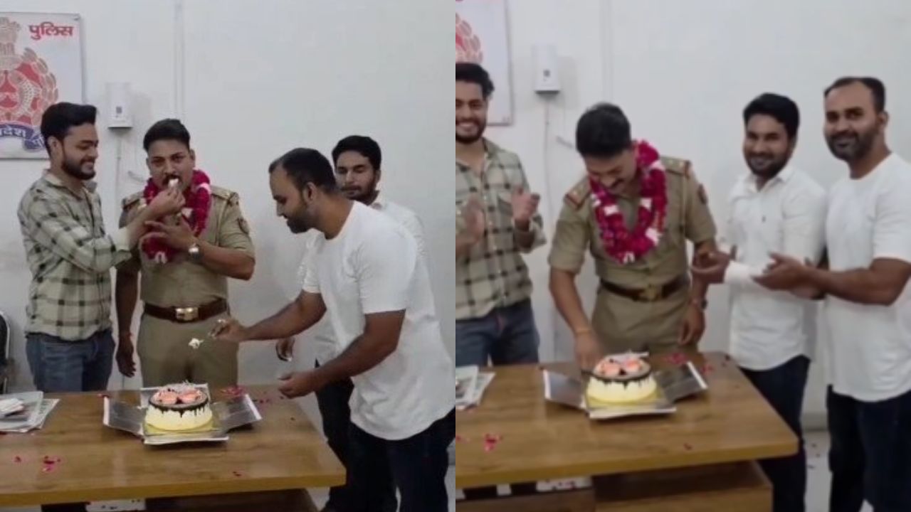 अपराधी संग दारोगा ने मनाया हैप्पी बर्थडे, चौकी में काटा केक! अब वायरल वीडियो ने मचा दी हलचल