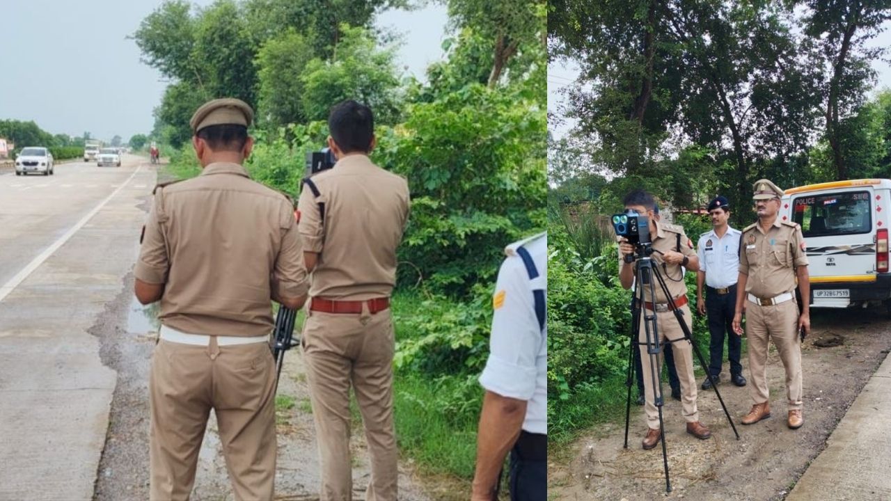 अमेठी में ओवरस्पीड पर शिकंजा, इंटरसेप्टर बाइक से 110 वाहनों का चालान; 2.20 लाख जुर्माना