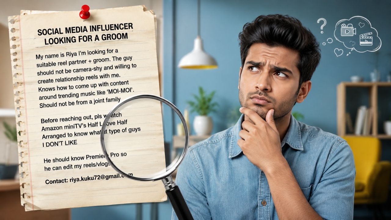 पति चाहिए या फुल-टाइम वीडियो एडिटर? इन्फ्लुएंसर लड़की के शादी वाले विज्ञापन की अनोखी शर्तों ने उड़ाए नेटिजन्स के होश