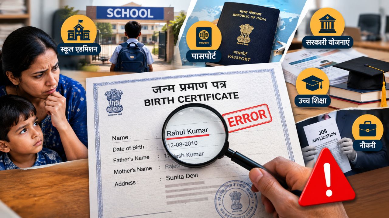 स्कूल एडमिशन से लेकर पासपोर्ट तक: अब जन्म प्रमाण पत्र में गलती पड़ेगी भारी, जानिए कैसे कराएं संशोधन