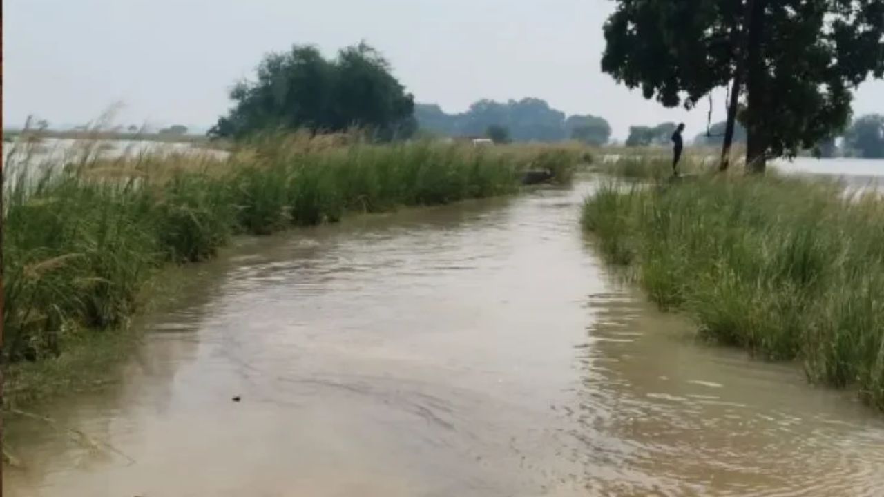 देवरिया में सरयू नदी का रौद्र रूप, खतरे के निशान से 41 सेंटीमीटर ऊपर पहुंचा जलस्तर