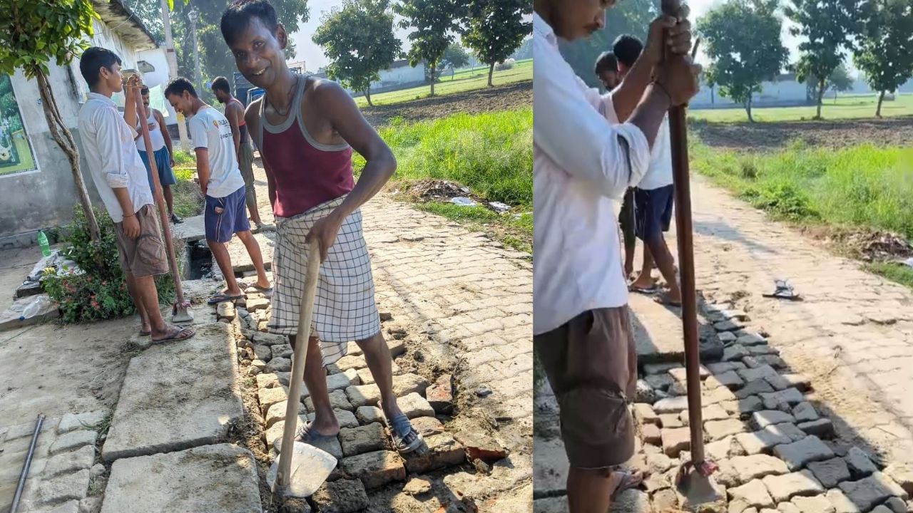 विकास के फंड का आखिर कहां गया पैसा? गोरखपुर के इस गांव में खुद सड़क ठीक करने पर मजबूर हुए लोग, अब उठ रहे बड़े सवाल