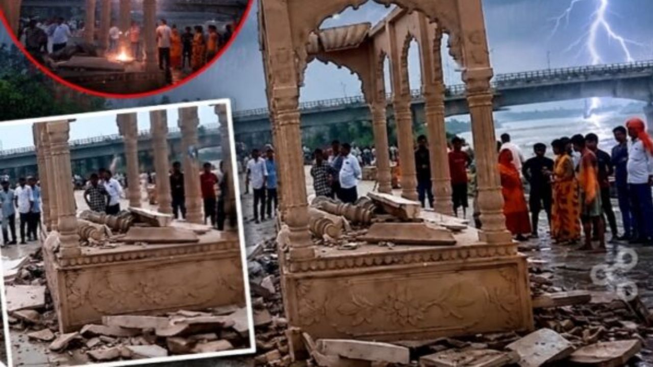 Gorakhpur News: बारिश से बचने गुंबद के नीचे खड़े थे लोग, तभी गिरी बिजली; भरभराकर ढह गया पूरा गुंबद