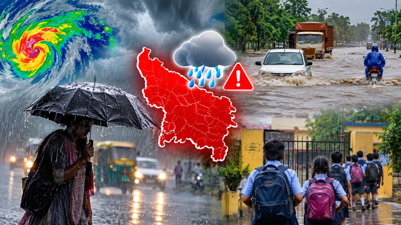 सावधान! यूपी में कल मौसम का तांडव, कई जिलों में बारिश का रेड अलर्ट और स्कूलें बंद; जानिए अपने क्षेत्र का हाल
