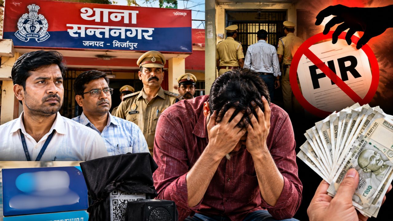 FIR नहीं हुई, फिर भी थाने में बैठाया! बैंक मित्र और शिक्षक भाई को हिरासत में रखने के आरोप से मिर्जापुर में हड़कंप