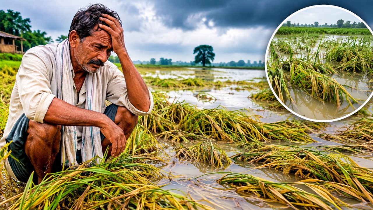 फर्रुखाबाद में बारिश ने किसानों की बढ़ाई चिंता, धान की तैयार फसल पर मंडराया बड़ा संकट