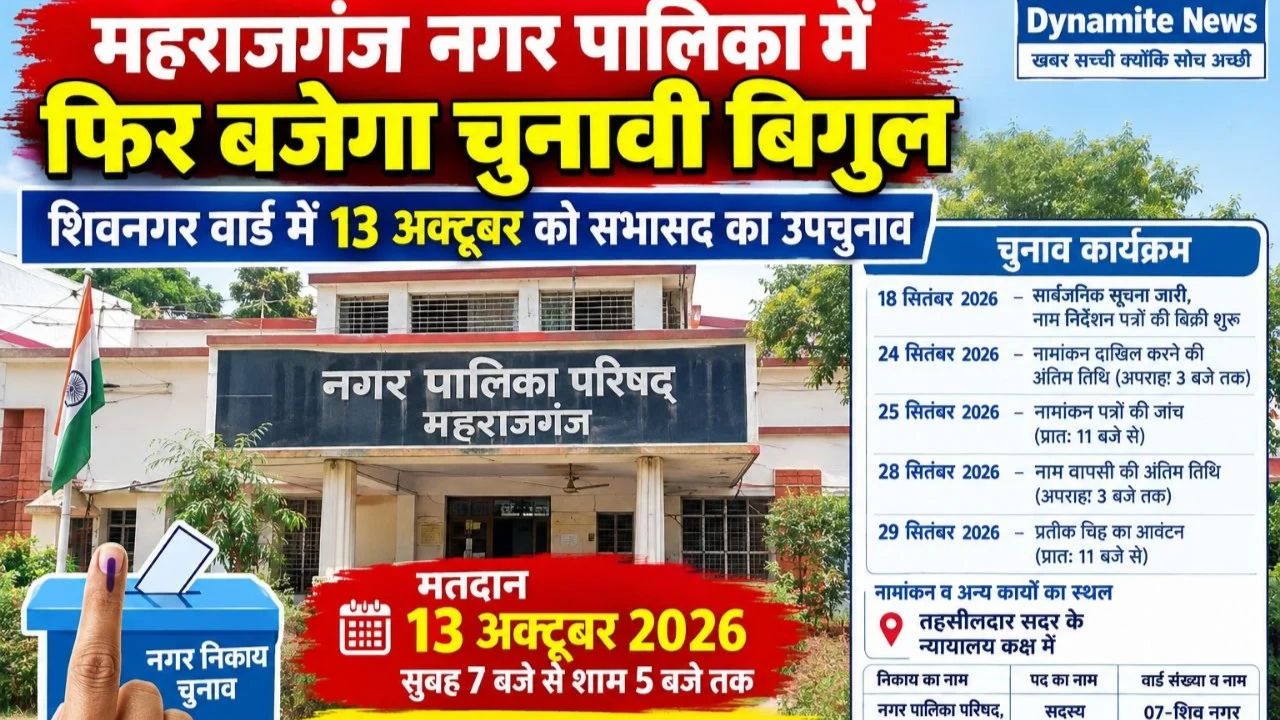 महराजगंज नगर पालिका में फिर चुनावी शंखनाद, शिवनगर वार्ड में 13 अक्टूबर को उपचुनाव; जानिए सियासी समीकरण