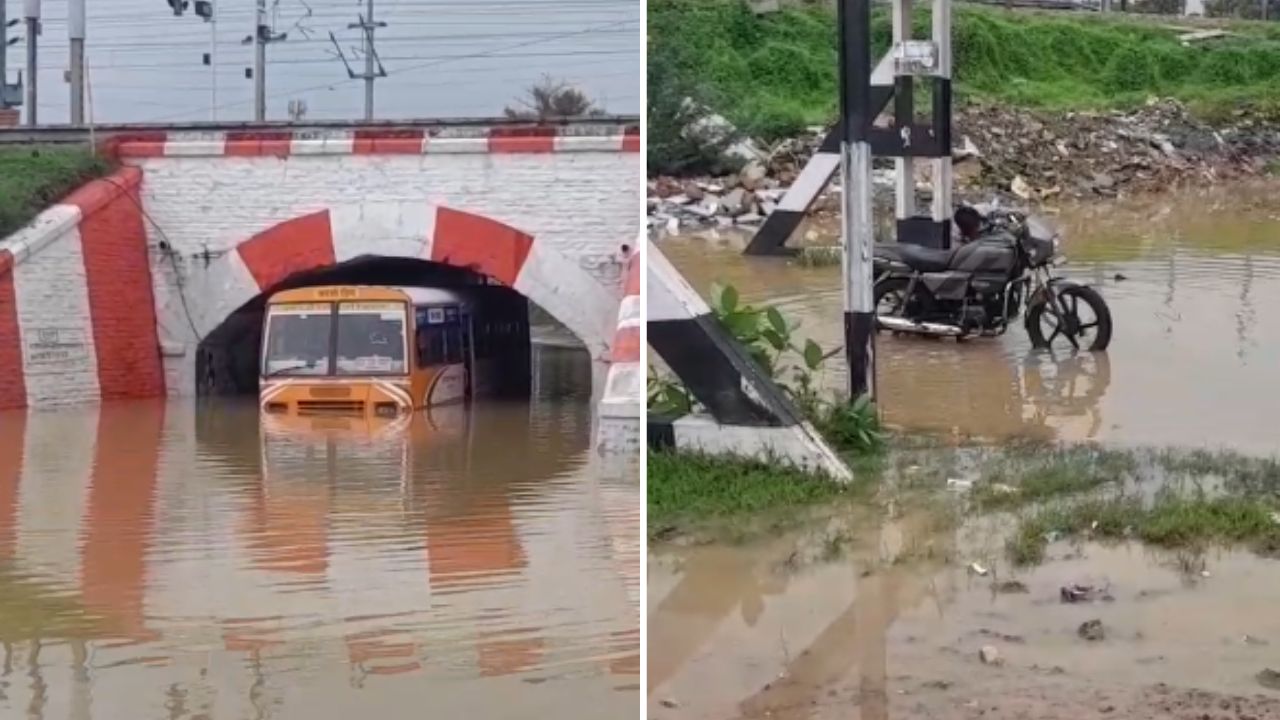 VIP अंडरपास बना तालाब, बस तैरने को मजबूर; विंध्याचल में जलभराव ने खोली नगर पालिका की पोल