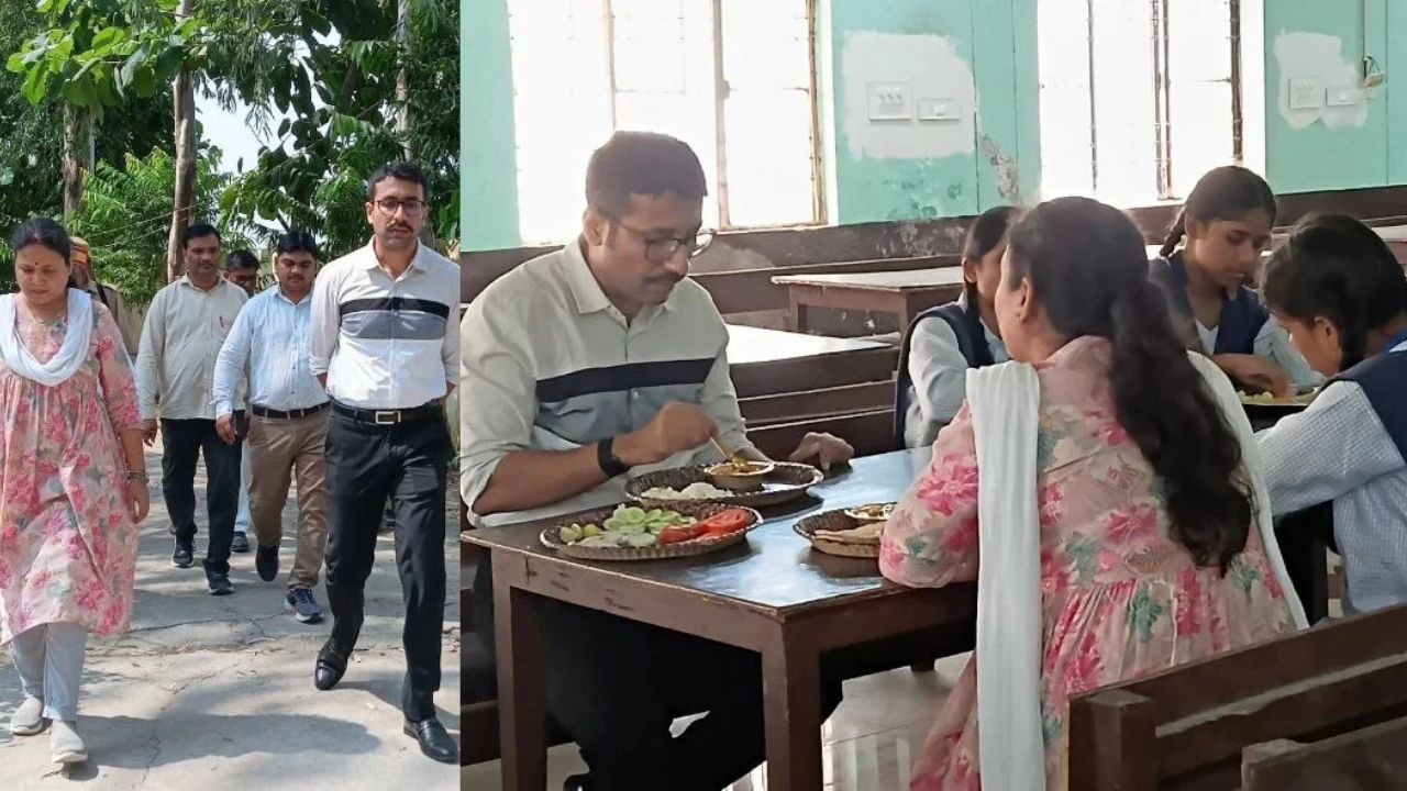 अमेठी में छात्राओं के साथ बैठकर खाया खाना; मेस से हॉस्टल तक ऐसे परखी व्यवस्थाएं
