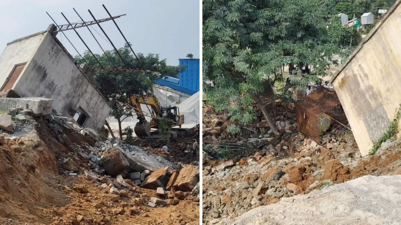 पलक झपकते ही धंस गई जमीन, मलबे के नीचे दफन हुईं कई सांसें; मिर्जापुर में क्रशर प्लांट हादसे से हाहाकार