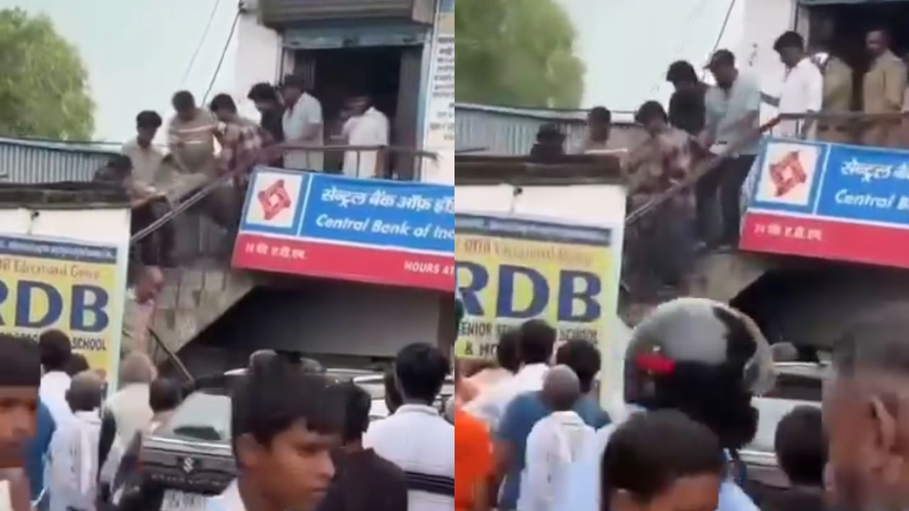 देवरिया के बैंक में हंगामा करता रहा युवक, वीडियो वायरल होते ही पुलिस की कार्रवाई पर उठे सवाल