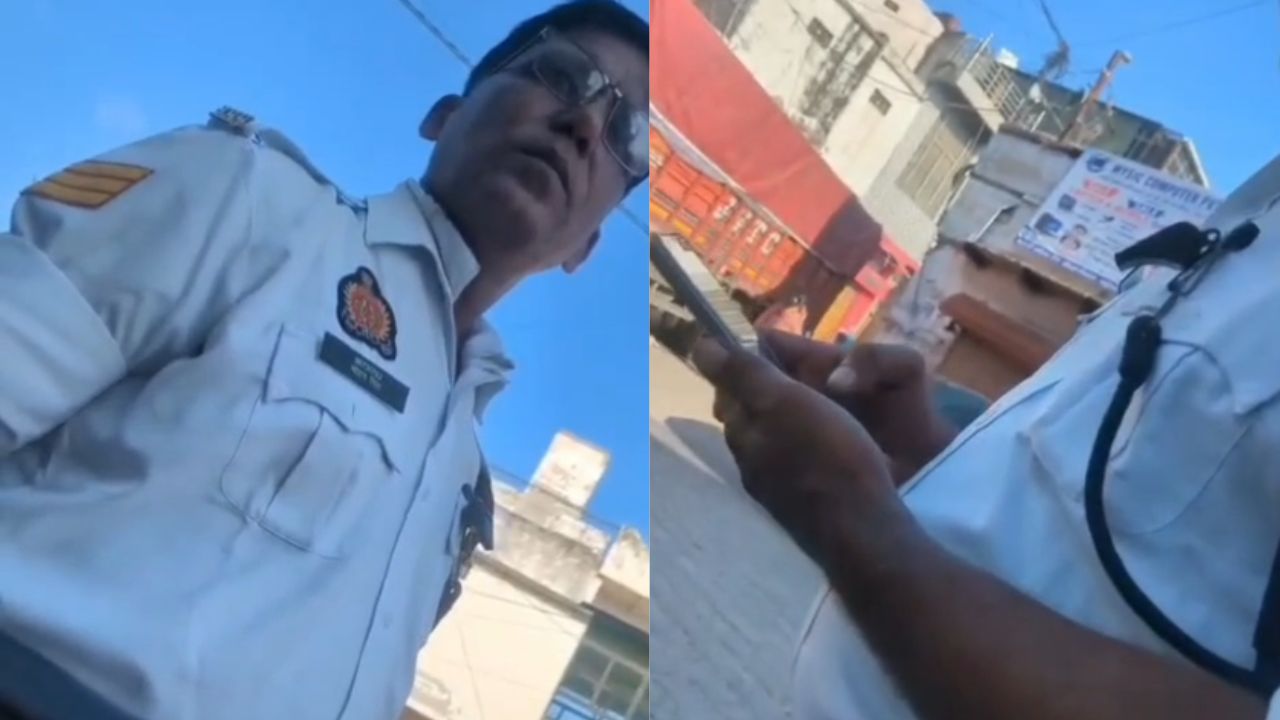 500 रुपये दो, नहीं तो 8000 का चालान कटेगा: हाथरस में चेकिंग के दौरान ट्रैफिक पुलिसकर्मी पर पैसे मांगने का आरोप