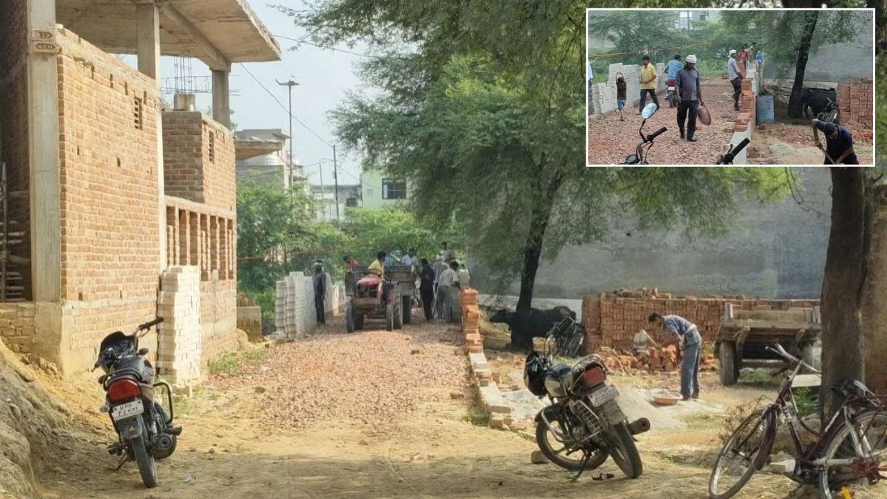 न्यायालय में मामला चल रहा है, फिर भी शुरू करा दी सड़क! सासनी में निजी जमीन पर इंटरलॉकिंग को लेकर घमासान