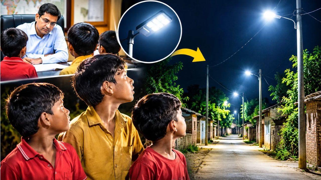 कौशांबी के बच्चों ने DM से मांगी लाइट; 10 घंटे में गांव की गलियां हुईं रोशन, रातों-रात लगाई गईं स्ट्रीट लाइटें