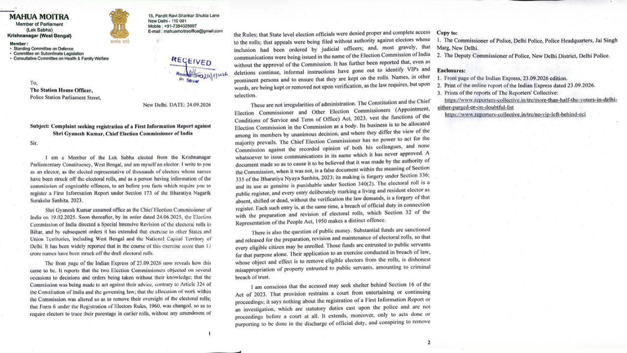 Mahua Moitra Police Complaint