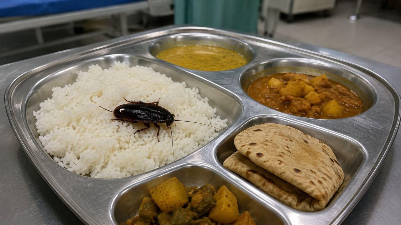 ठाणे के सरकारी अस्पताल में मरीजों की जिंदगी से खिलवाड़: खाने की थाली में निकला कॉकरोच, FDA करेगी जांच