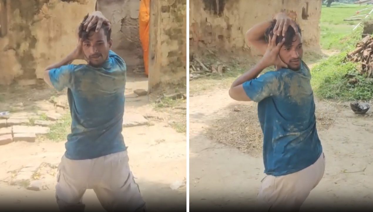 जिंदा इंसान है या रबर का पुतला? 180 डिग्री तक गर्दन मोड़ने के इस खतरनाक स्टंट को देख चकरा गया लोगों का सिर