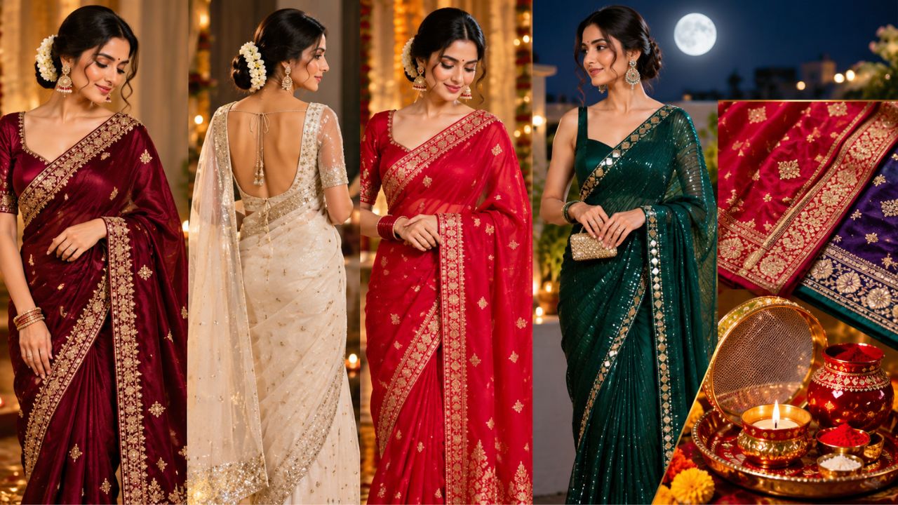 Karwa Chauth Saree Trends: करवा चौथ पर सबसे अलग दिखना है, तो ट्राई करें ये 4 ट्रेंडिंग डिजाइन