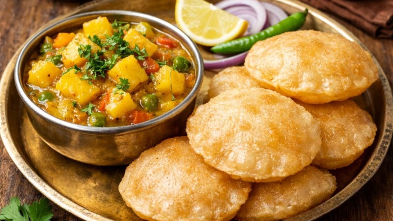 कड़ाही में तेल या घी गर्म करें। तेल मध्यम से तेज गर्म होने पर बेली हुई पूरी डालें और कलछी से हल्का दबाएं, ताकि वह फूल सके। दोनों तरफ से सुनहरा और कुरकुरा होने तक तलें। इसी तरह सभी पूड़ियां तैयार कर लें। इन्हें गर्मागर्म छोले, शाही पनीर या अपनी पसंद की सब्जी के साथ परोसें। त्योहारों की थाली में यह नया स्वाद मेहमानों को जरूर पसंद आ सकता है। (Img- Pinterest)