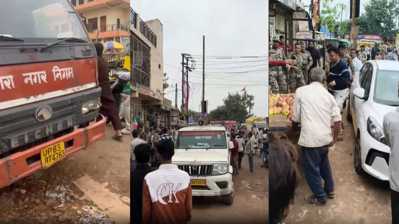 आगरा में अतिक्रमण हटाने पहुंची नगर निगम की टीम का विरोध, दुकानदार को जमीन पर गिराकर पीटने का आरोप; वीडियो वायरल