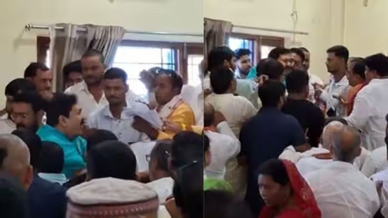 आजमगढ़ BJP कार्यालय में बैठक के दौरान हंगामा, जिलाध्यक्ष और वरिष्ठ नेता के बीच कहासुनी से बढ़ा विवाद