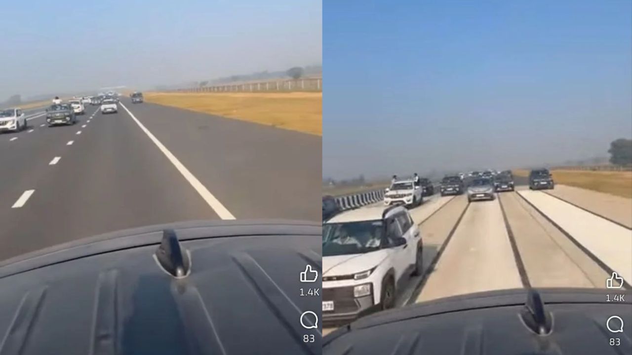 गंगा एक्सप्रेस-वे पर चलती गाड़ियों से स्टंट! बदायूं के पूर्व विधायकों के काफिले का वीडियो वायरल
