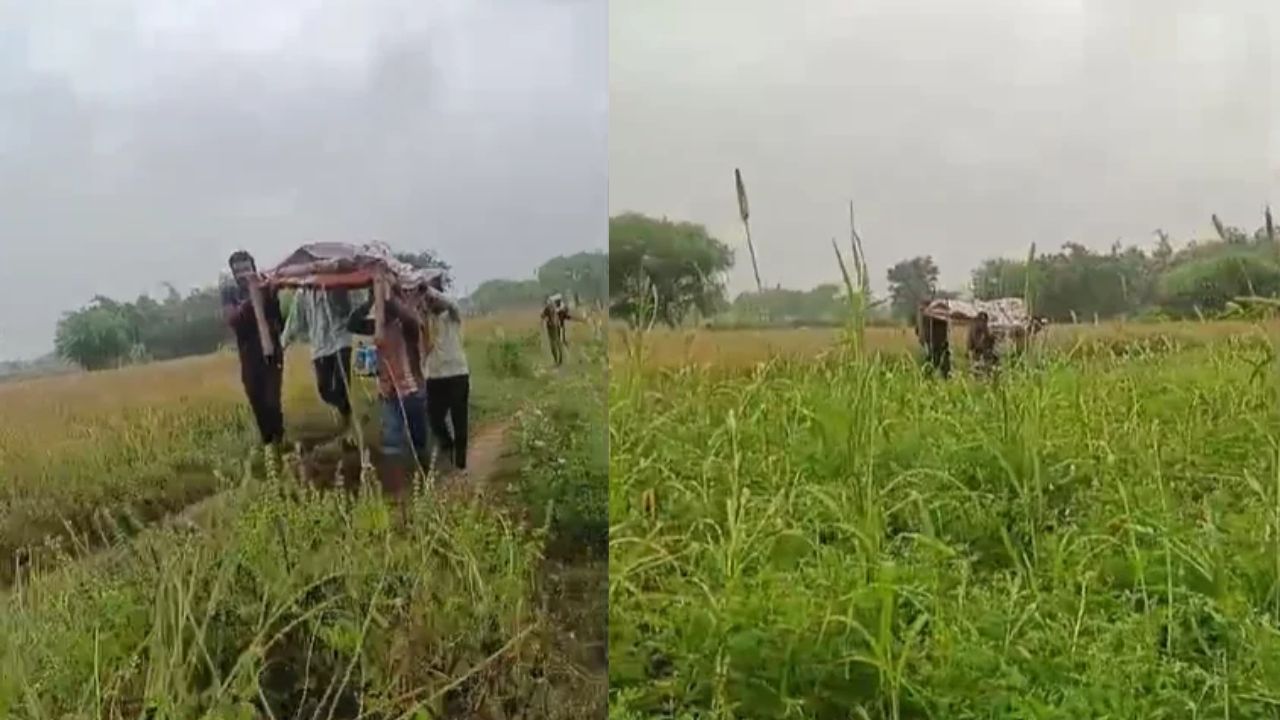 सड़क नहीं तो एंबुलेंस कैसे पहुंचेगी? चित्रकूट में मरीज को चारपाई पर ले जाने का वीडियो वायरल