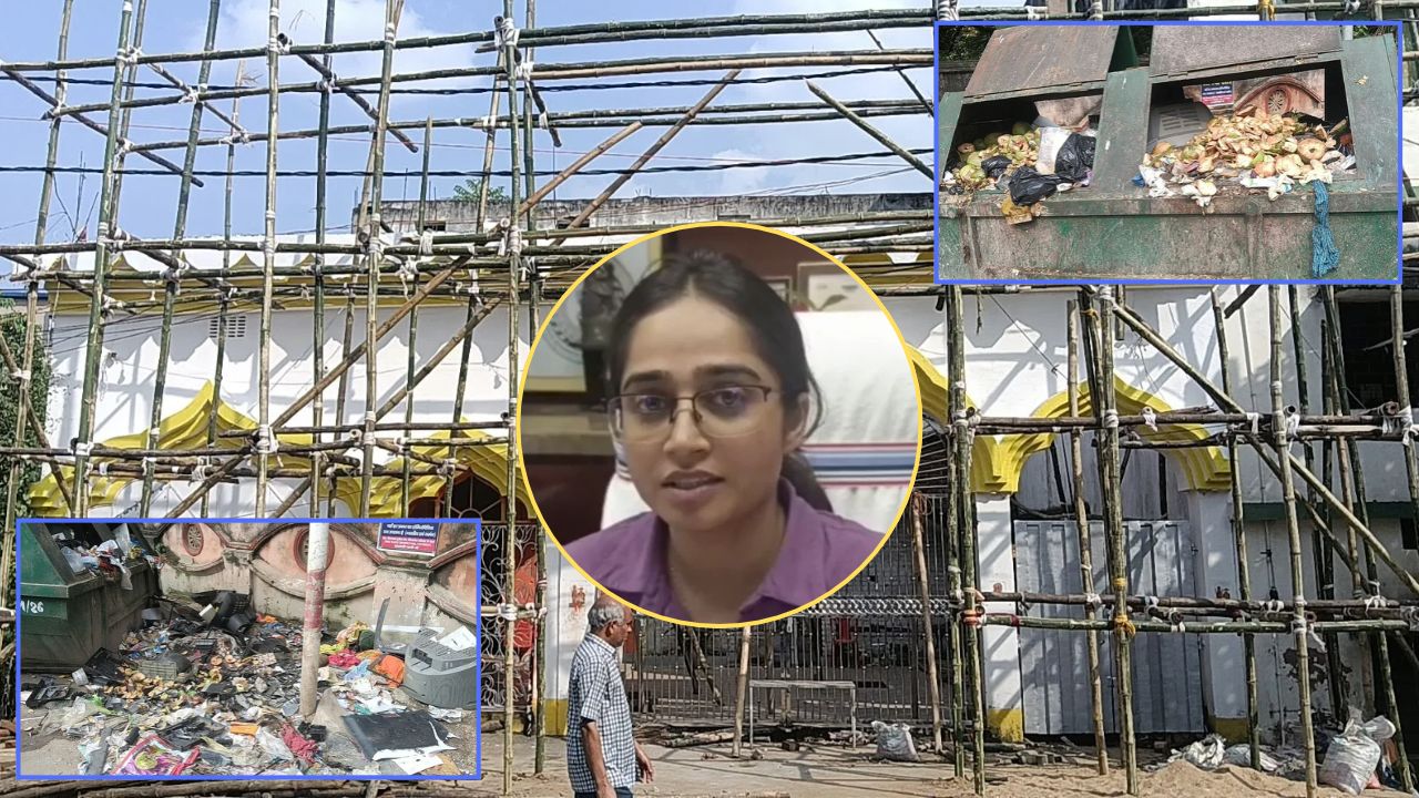 देवघर में दुर्गा पूजा के दौरान सफाई व्यवस्था ठप, कचरे के ढेर के बीच स्वच्छता के दावों की खुली पोल