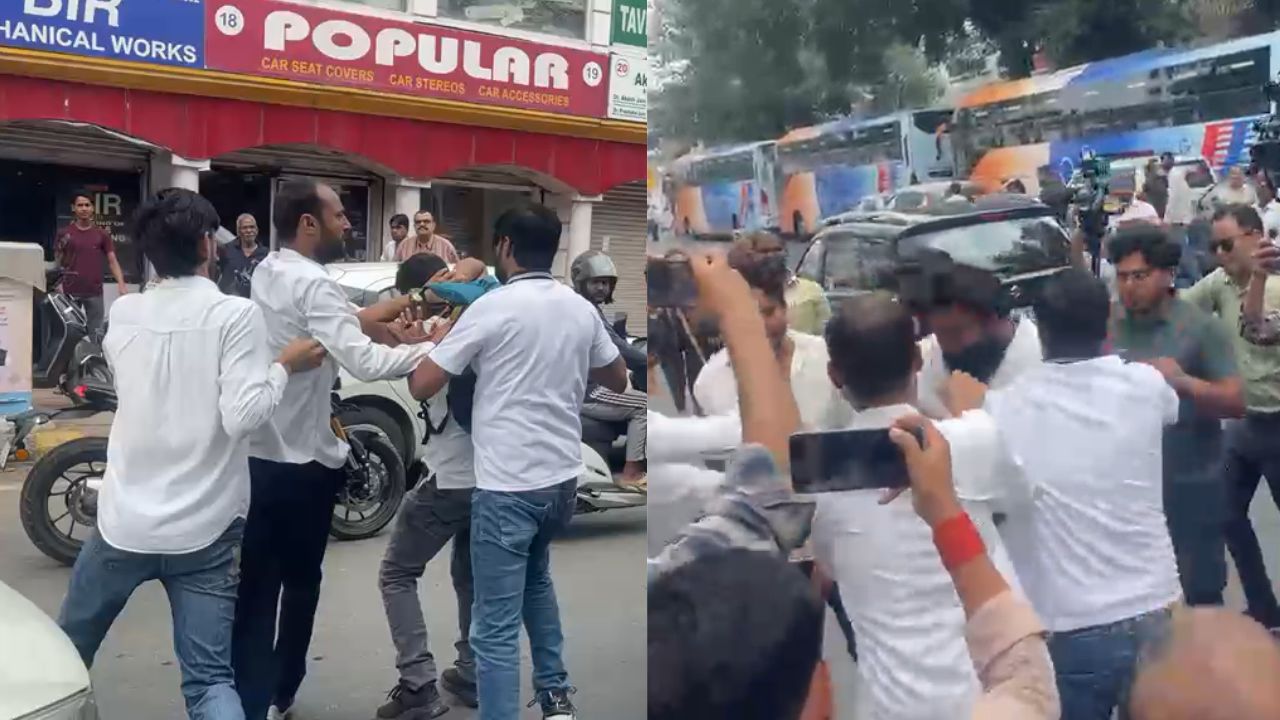 INDIA bloc Protest: विपक्षी दलों के प्रदर्शन के दौरान CP में बड़ा बवाल, नशे में पहुंचे युवक का हंगामा, जमकर पिटाई