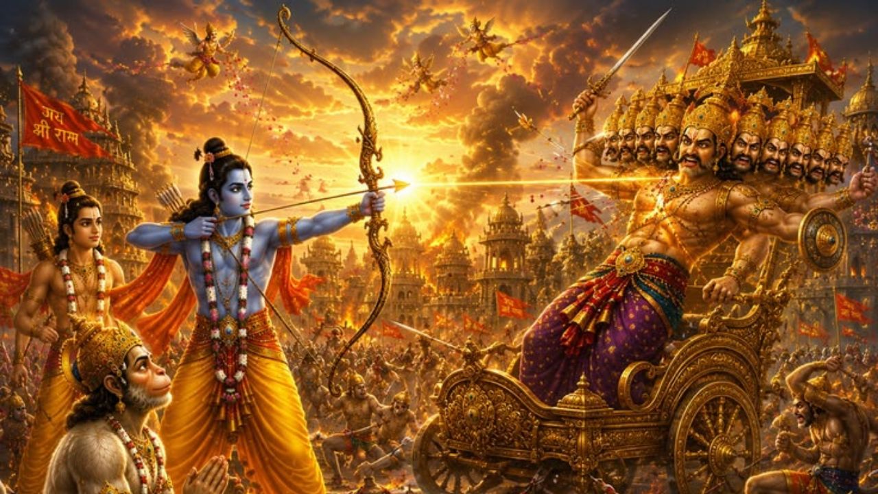 अक्सर हम यही मानते हैं कि दशहरा सिर्फ भगवान राम की रावण पर जीत की खुशी में मनाया जाता है, लेकिन इसके पीछे कई और पौराणिक कथाएं भी जुड़ी हैं। आश्विन मास के शुक्ल पक्ष की दशमी तिथि को मनाया जाने वाला यह पर्व 'दशहरा' और 'विजयदशमी' दोनों नामों से जाना जाता है, हालांकि इनके अर्थ और प्रसंग अलग-अलग हैं। आइए इस पर्व से जुड़ी पांच प्रमुख बातों और कथाओं को सरल भाषा में समझते हैं- (सोर्स- Pinterest)