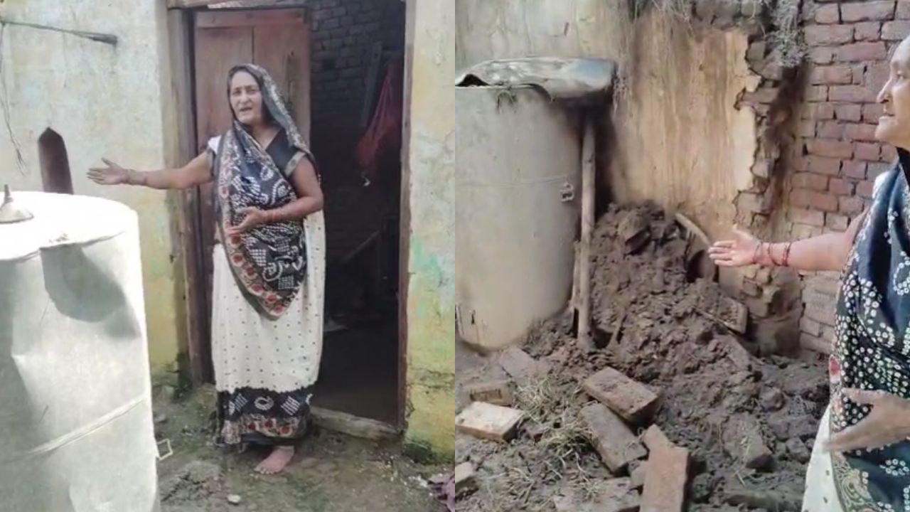 बदायूं में बारिश का कहर: म्याऊं ब्लॉक में कच्चा मकान ढहा, गरीब विधवा परिवार की गृहस्थी तबाह, मुआवजे की गुहार