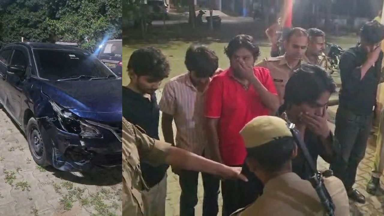 झांसी में पुलिस से भिड़ी बिना नंबर प्लेट की बलेनो, सीओ-एसएचओ की गाड़ियों में मारी टक्कर; पांच गिरफ्तार