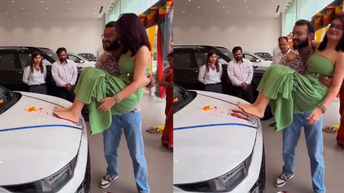 Viral News: पति ने नई कार पर बनवाए पत्नी के पैरों के निशान, फिर लोगों ने पूछा- EMI कौन भरता है?