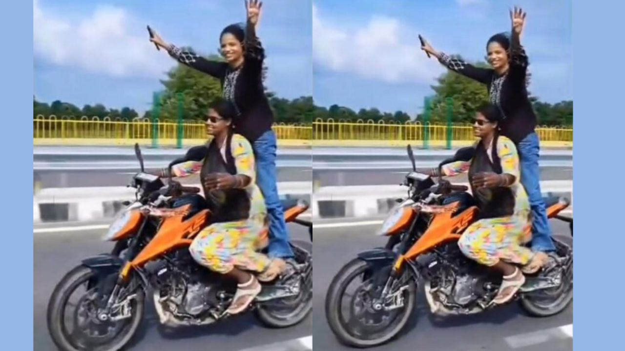 Likes का भूत या हादसे का बुलावा? महराजगंज में व्यस्त हाईवे पर युवतियों के जानलेवा स्टंट का वीडियो वायरल